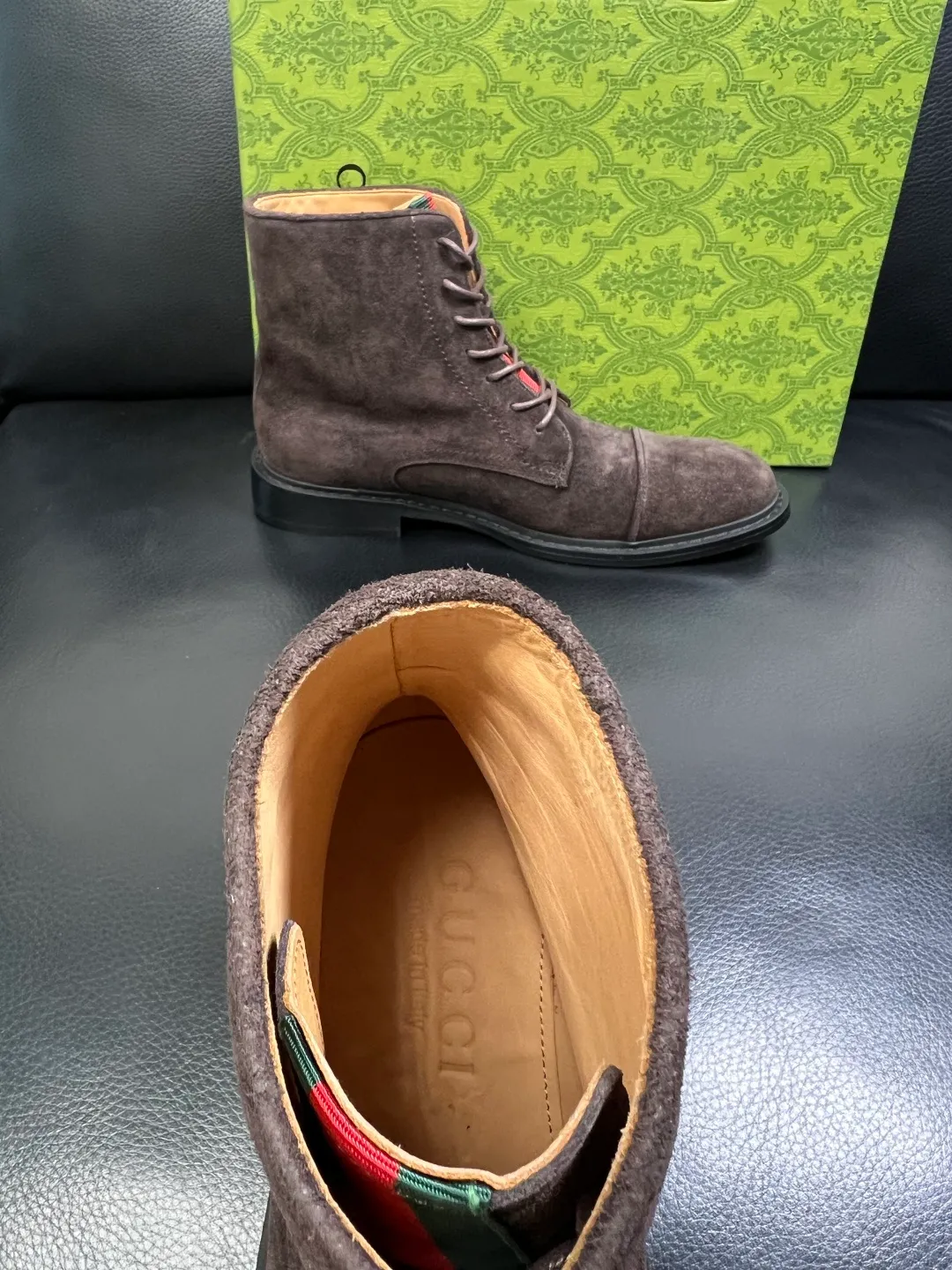 Men's shoes 💰900 Gucci High-quality top crafts Gucci Leather shoes and boots high-top series counter synchronization Original factory configuration, original cowhide imported from Italy, imported water-dyed cow lining, soles: original factory special supply original sole super comfortable, original factory and single goods High quality, welcome to compare and synchronization at the counter, code number 39-44 (customized 45)